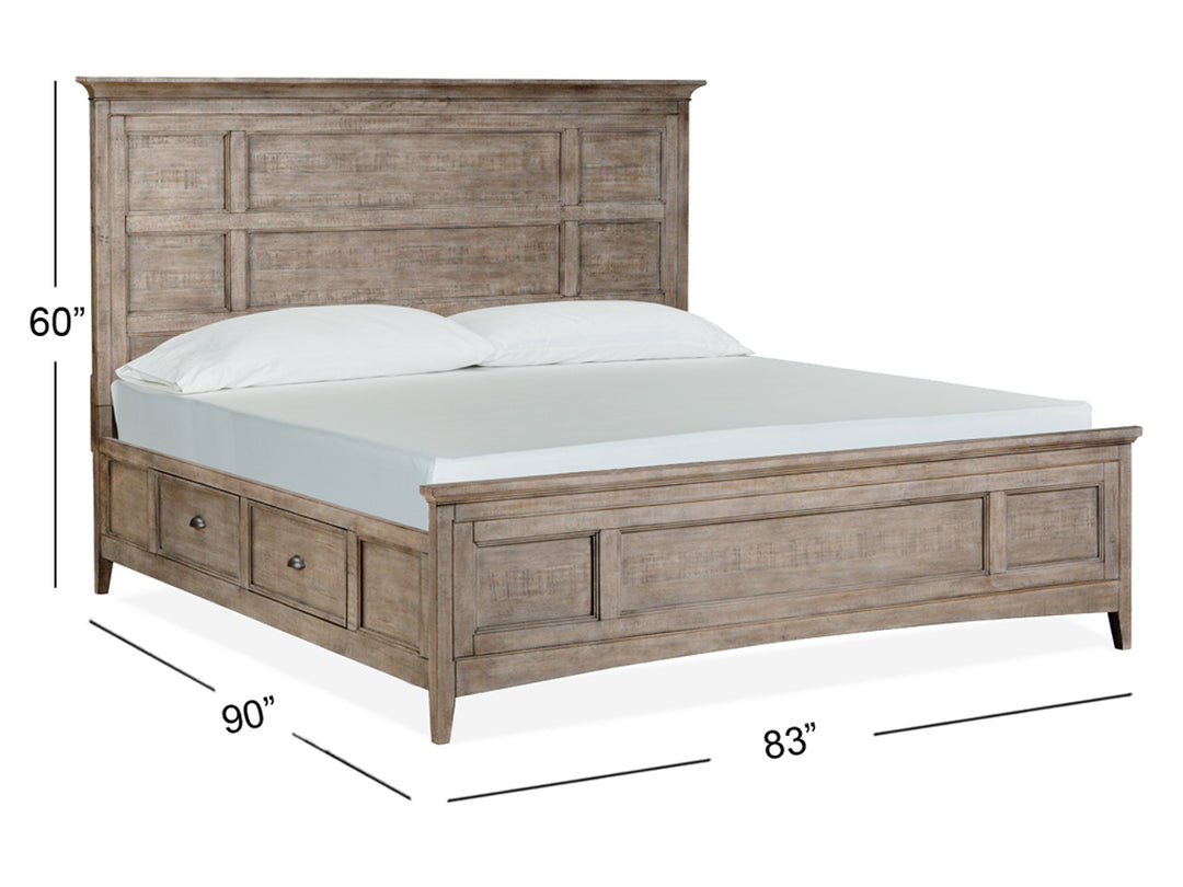 Paxton Place Dovetail Grey California King Panel Storage Bed - B4805-75