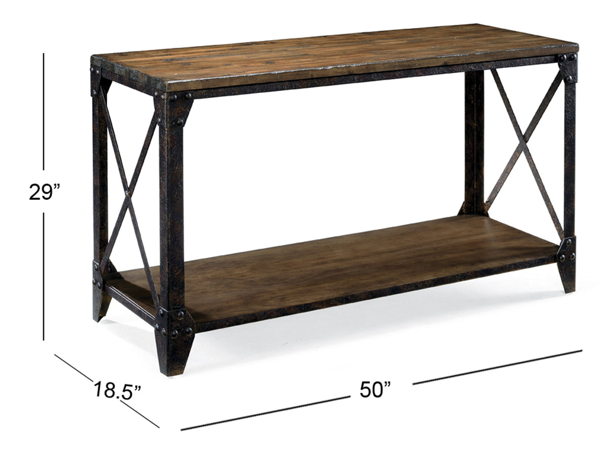 Pinebrook Distressed Natural Pine Rectangular Sofa Table - T1755-73