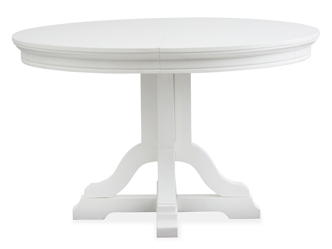 Charleston White Dove White Extendable 48" Round Dining Table - D5611-22WH
