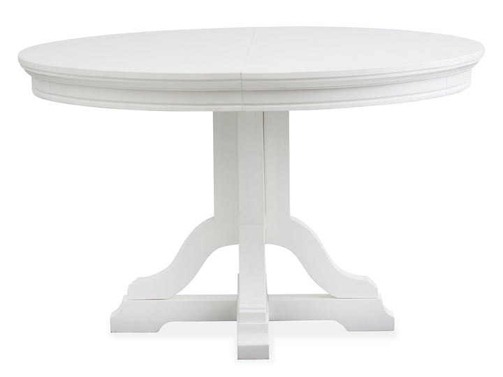 Charleston White Dove White Extendable 48" Round Dining Table - D5611-22WH