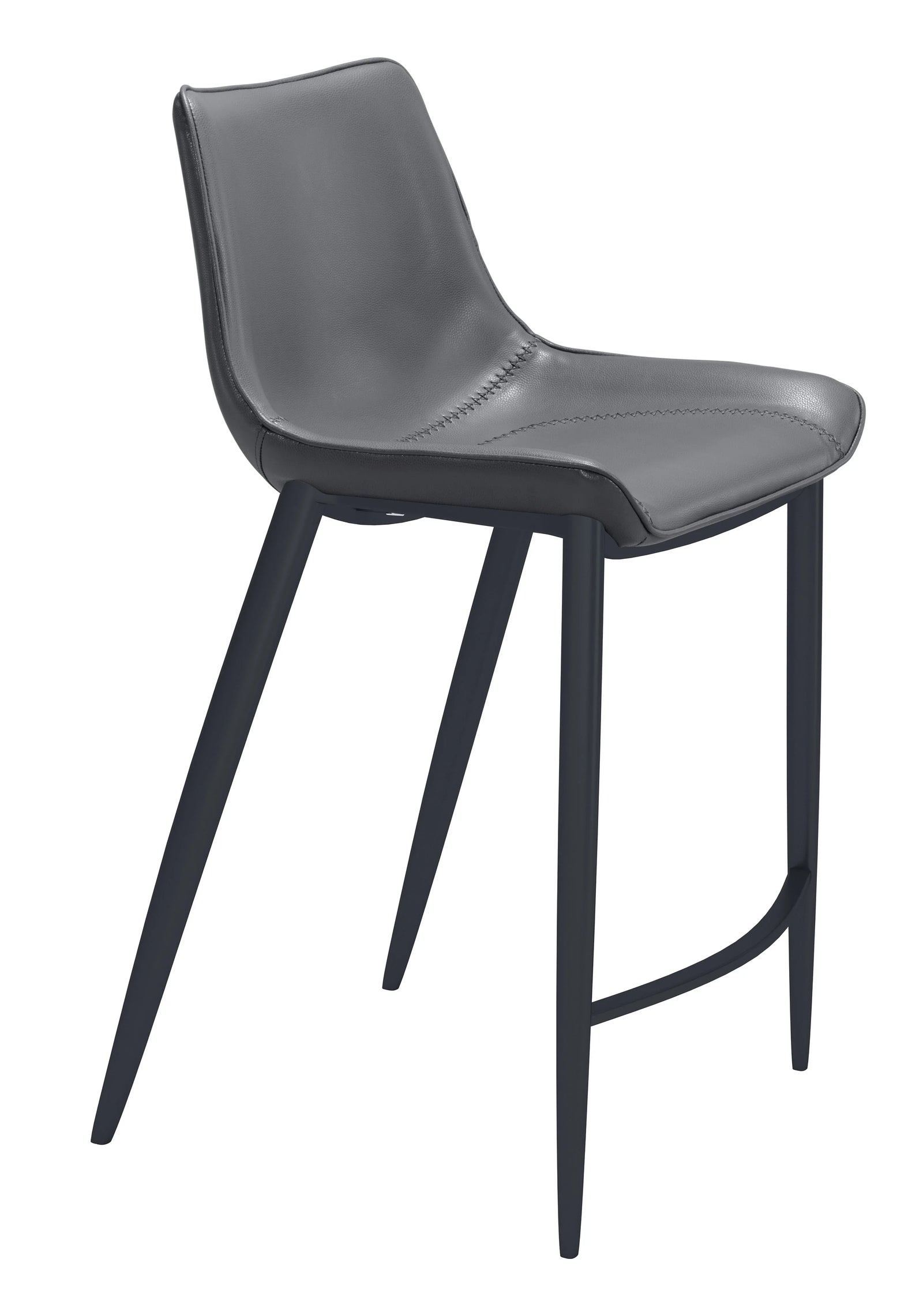 Zuo Magnus Counter Stool (Set of 2) Dark Gray & Black BAR STOOLS + COUNTER STOOLS