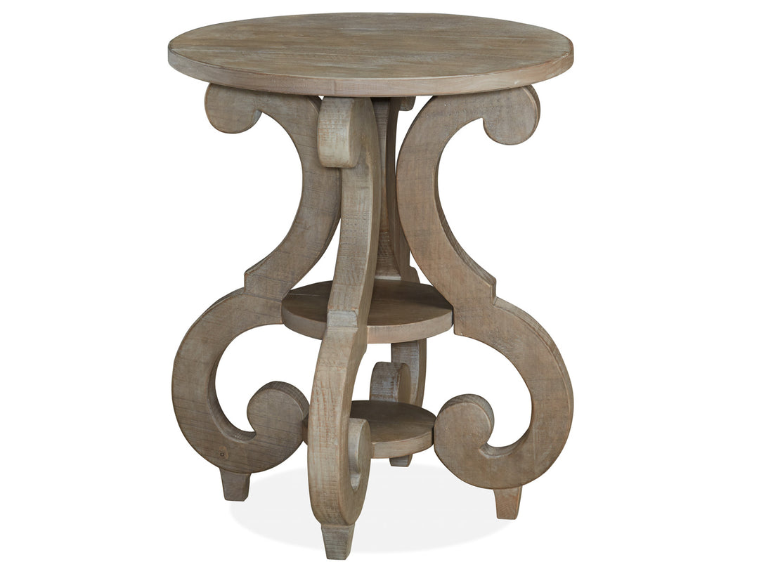 Tinley Park Dove Tail Grey Round Accent End Table - T4646-35