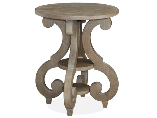 Tinley Park Dove Tail Grey Round Accent End Table - T4646-35