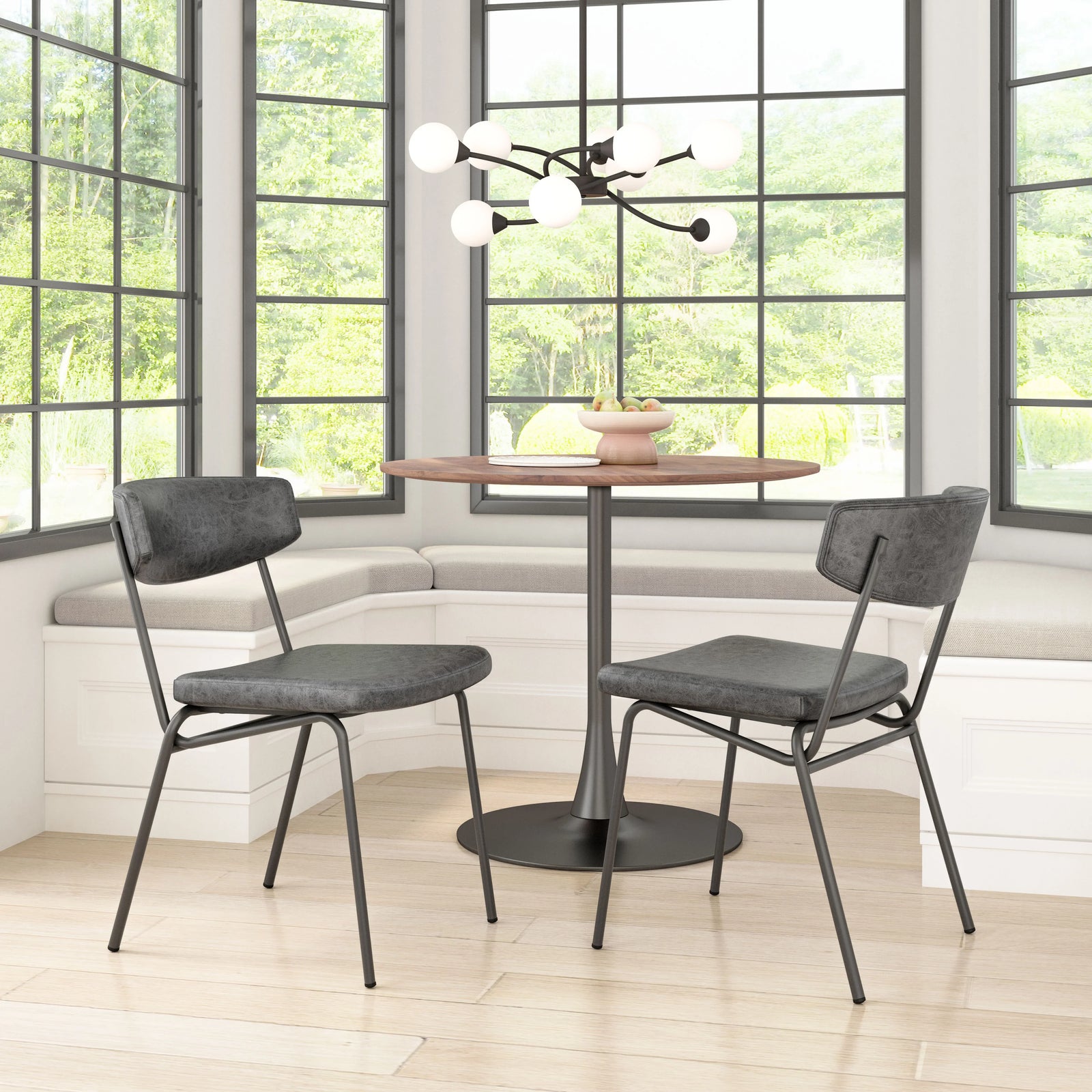 Zuo Charon Dining Chair (Set of 2) Vintage Black DINING CHAIRS