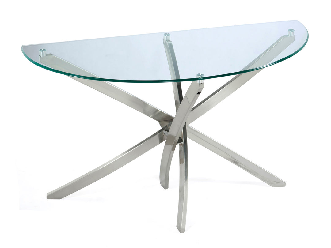 Zila Brushed Nickel Demilune Sofa Table - T2050-75