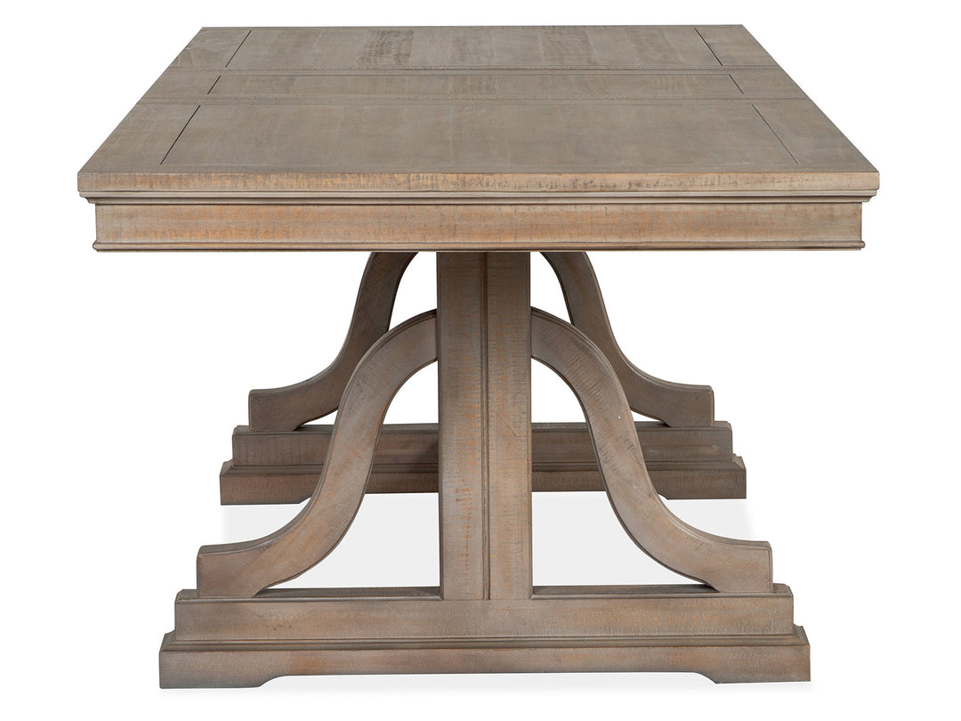 Paxton Place Dovetail Grey Extendable Trestle Dining Table - D4805-25