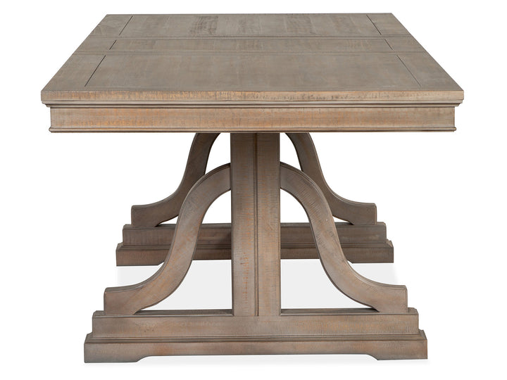 Paxton Place Dovetail Grey Extendable Trestle Dining Table - D4805-25