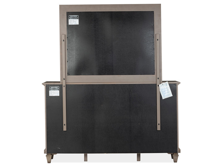 Lancaster Dovetail Grey Drawer Dresser With Landscape Mirror - B4352-2040