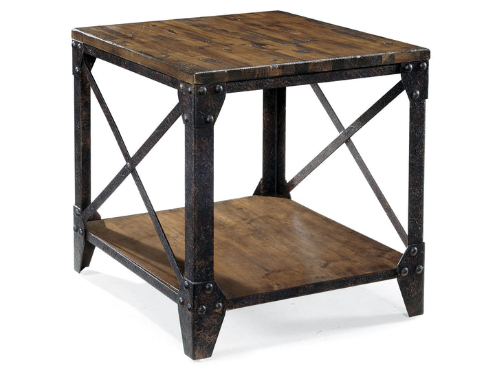 Pinebrook Distressed Natural Pine Rectangular End Table - T1755-03