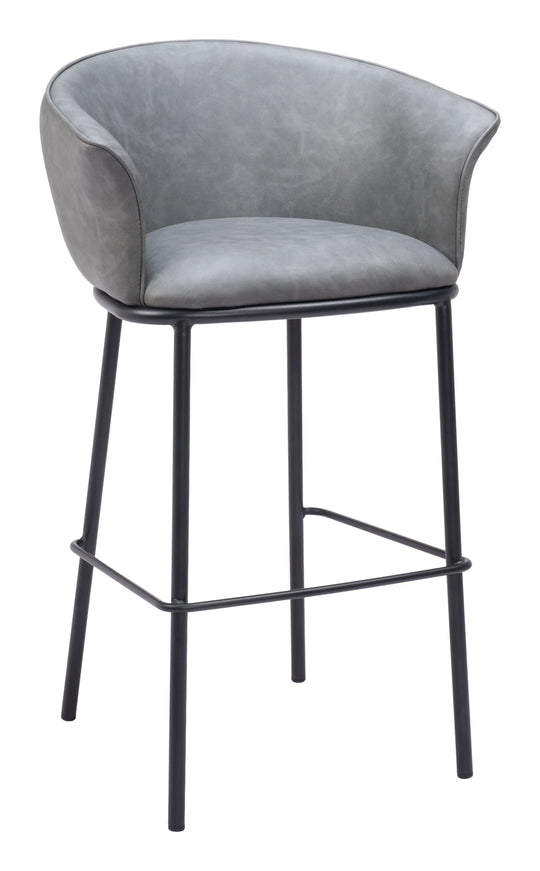 Zuo Garston Barstool Gray BAR STOOLS + COUNTER STOOLS