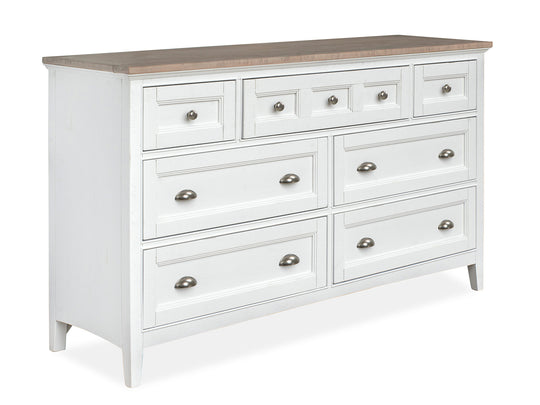 Heron Cove Chalk White And Dovetail Grey 2 Tone Drawer Dresser - B4400-20TT