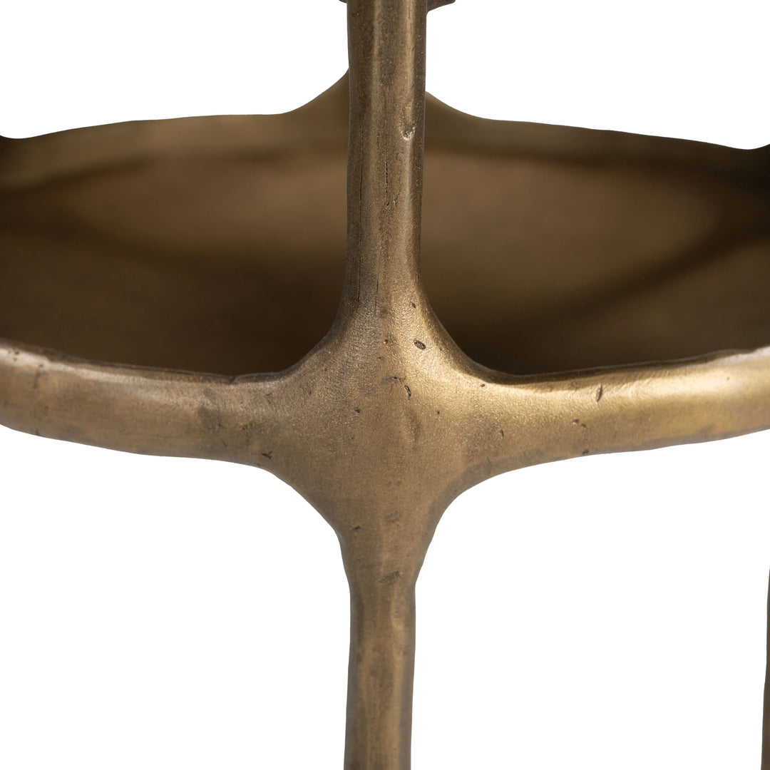 Bild Side Table White & Brass - AmericanHomeFurniture