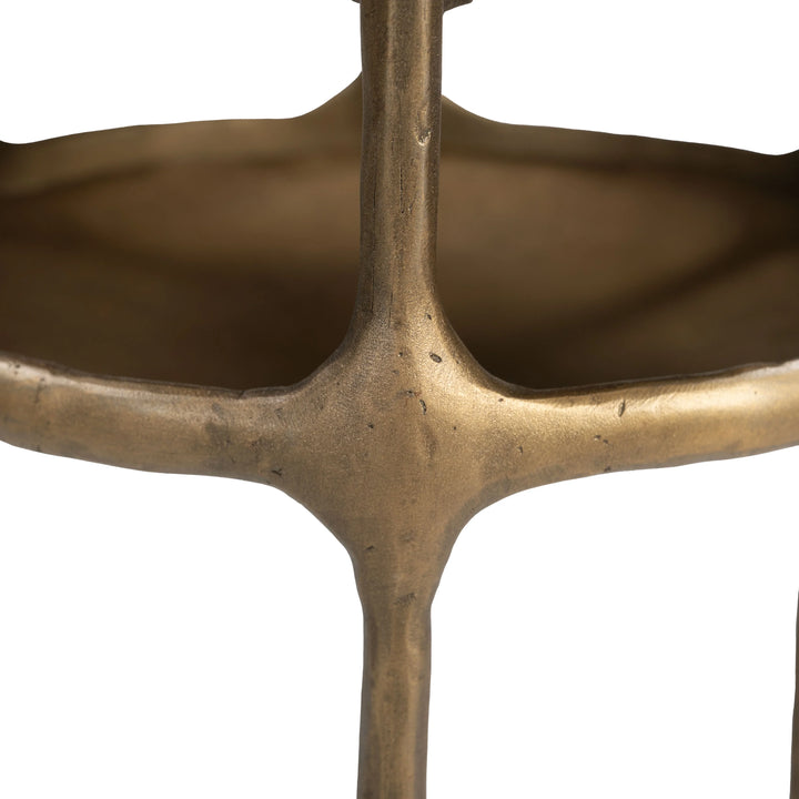 Bild Side Table White & Brass - AmericanHomeFurniture