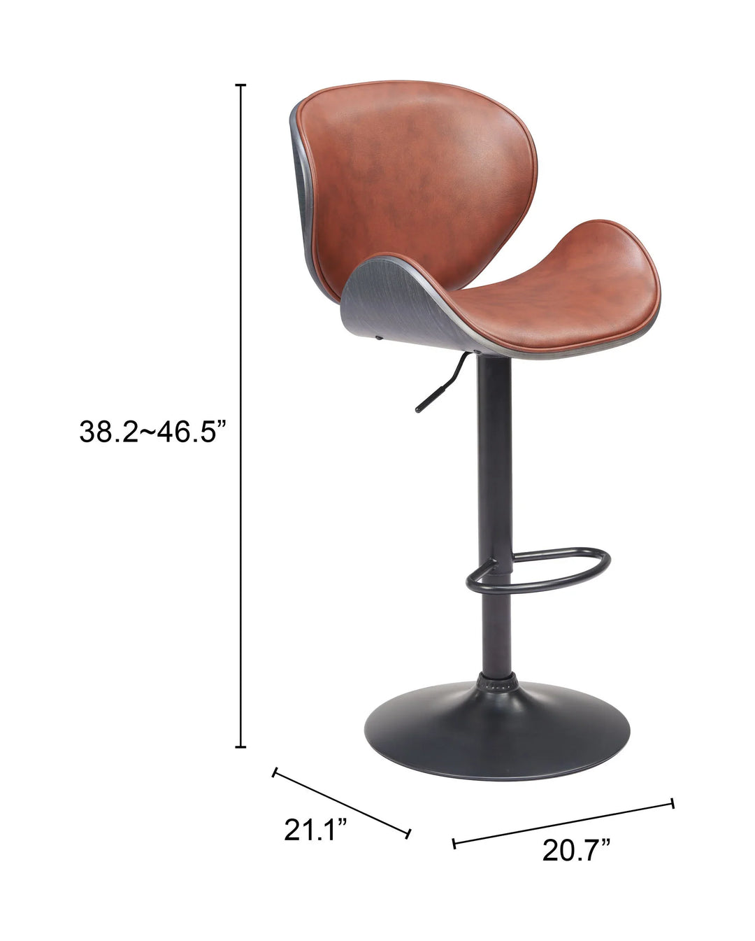 Meyane Barstool Brown - AmericanHomeFurniture