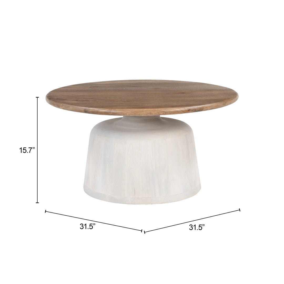 Goblet Coffee Table Brown & White - AmericanHomeFurniture