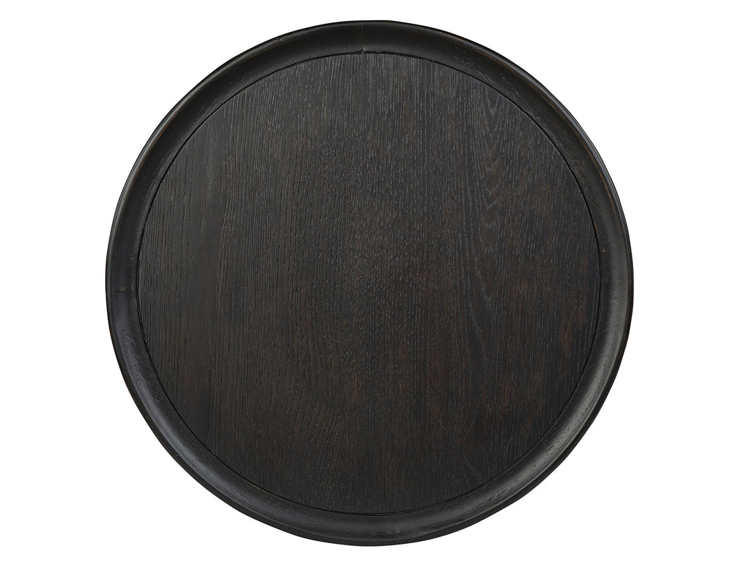 Lindon Coffee Bean Round Pedestal Accent End Table - T5570-30D