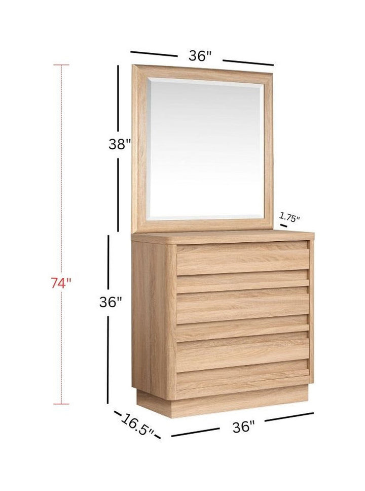Brentwood Heights Provincial Brown Single Drawer Dresser With Portrait Mirror - B6381-2342