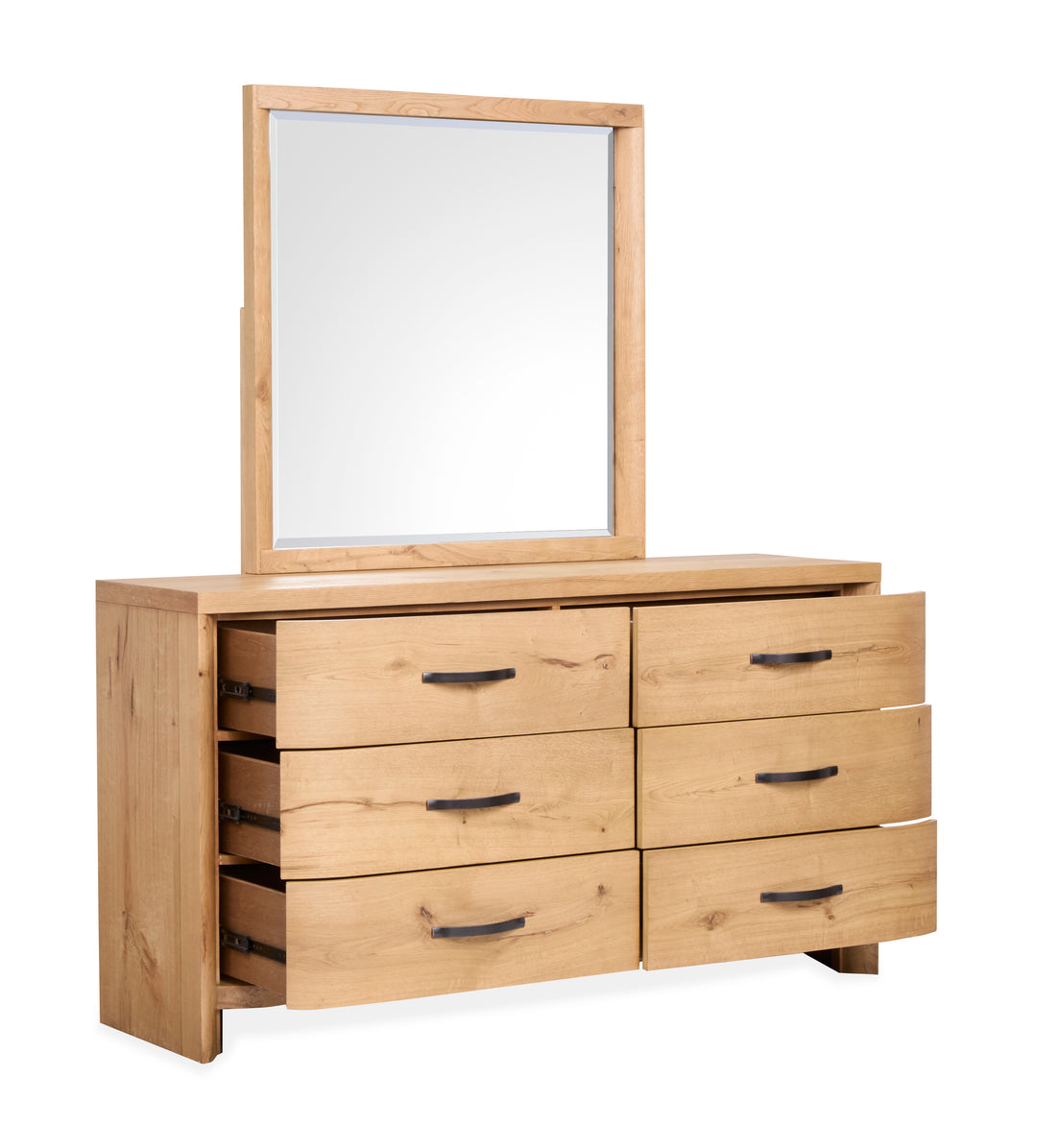Laramie Honey Wheat Double Drawer Dresser With Landscape Mirror - B6433-2240