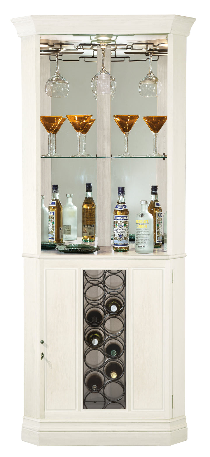 American Home Furniture | Howard Miller - Piedmont V Corner Wine Cabinet