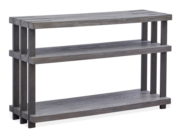 Eldridge Weathered Gravel And Satin Bronze Rectangular Sofa Table - T4917-73