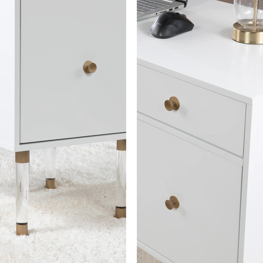 Holly & Martin Helston White Writing Desk - AmericanHomeFurniture