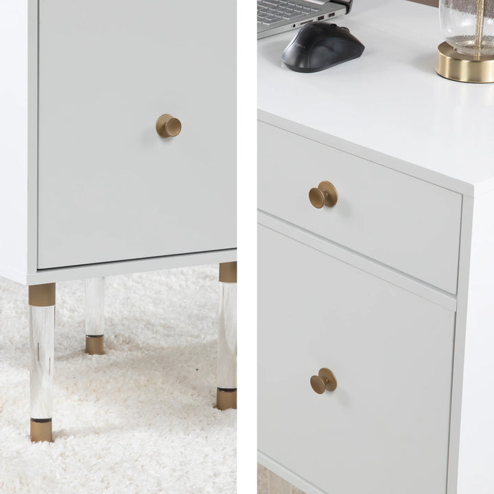 Holly & Martin Helston White Writing Desk - AmericanHomeFurniture