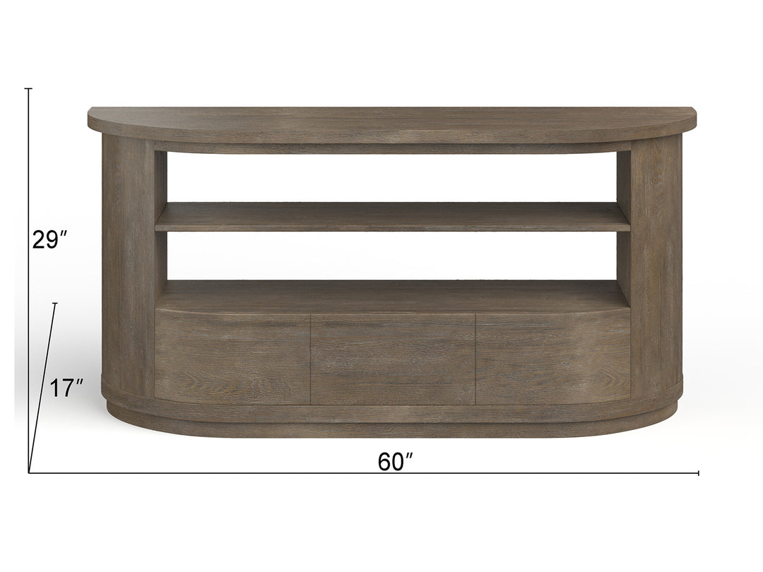 Bosley Lt. Brown Porpoise Demilune Console - T5693-75