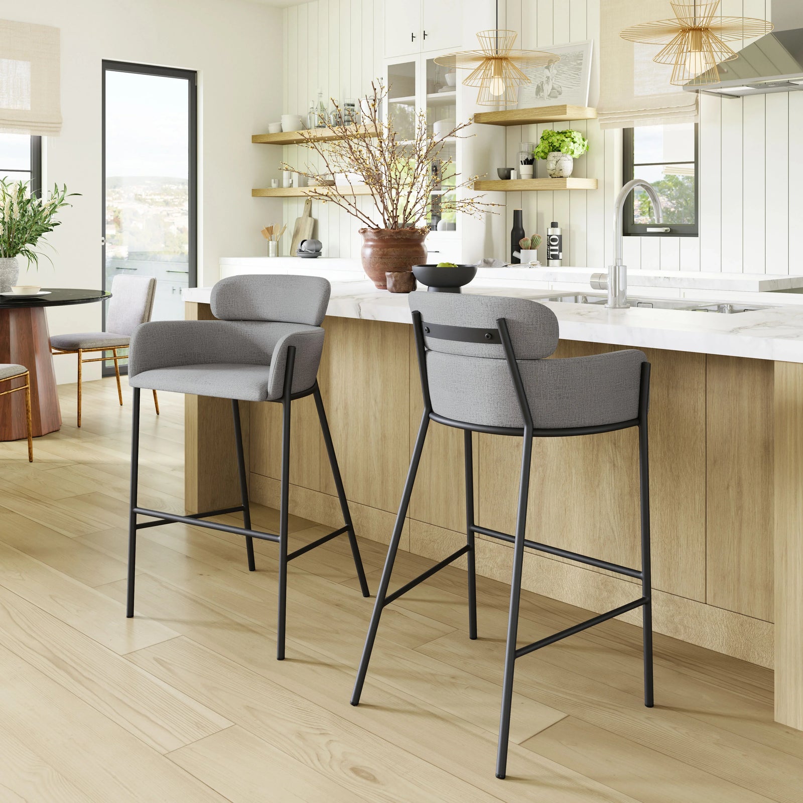 Zuo Bremor Barstool Slate Gray BAR STOOLS + COUNTER STOOLS