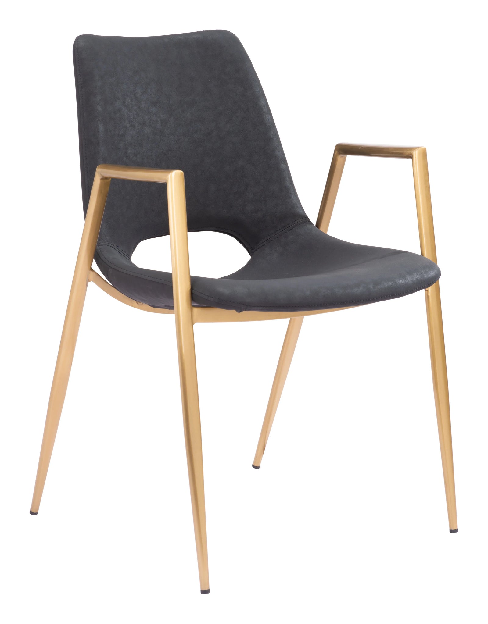 Zuo Desi Dining Chair (Set of 2) Black & Gold DINING CHAIRS