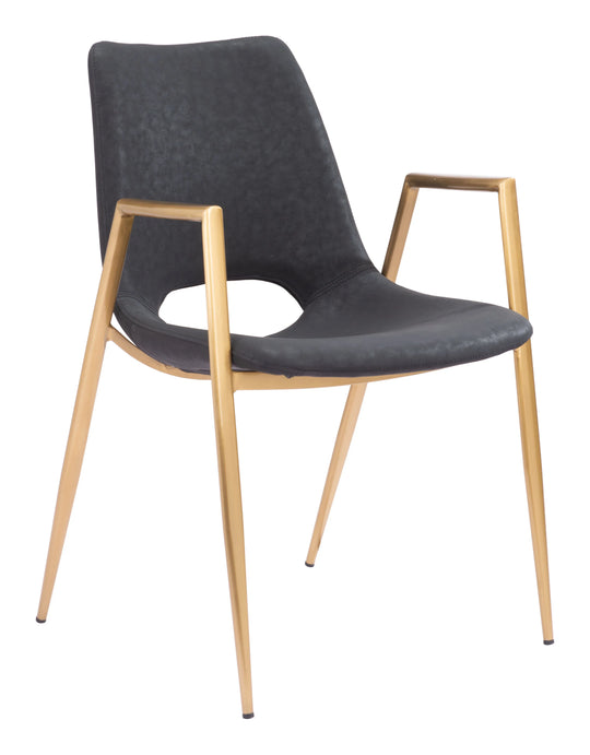 Zuo Desi Dining Chair (Set of 2) Black & Gold DINING CHAIRS
