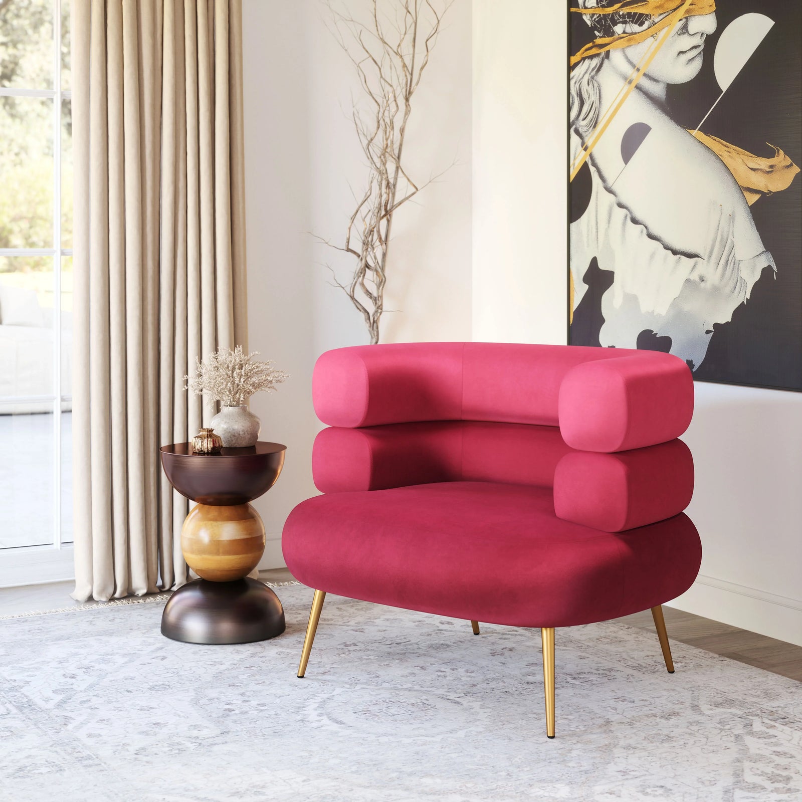 Zuo Arish Accent Chair Red ACCENT + LOUNGE CHAIRS