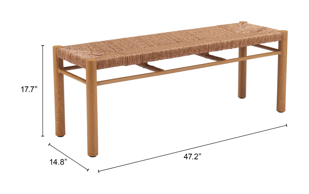 Iska Bench Natural - AmericanHomeFurniture