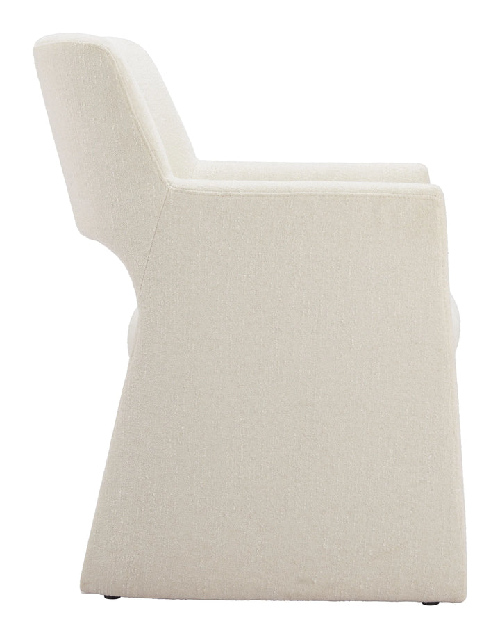 Minet Dining Chair Linen White - AmericanHomeFurniture
