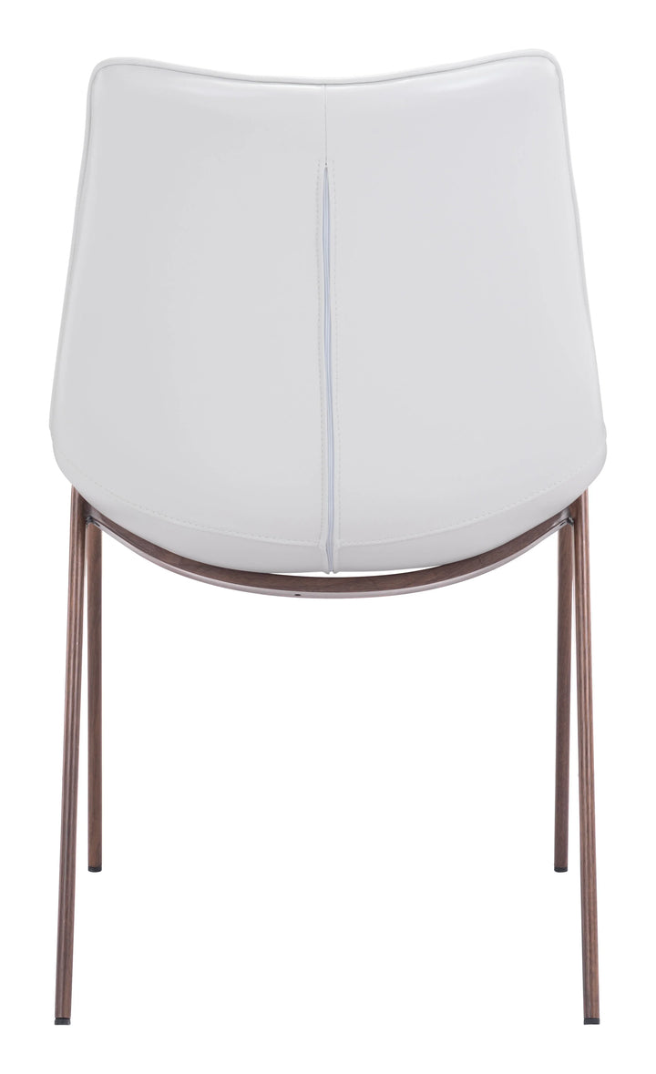 Magnus Dining Chair (Set of 2) White & Walnut - AmericanHomeFurniture