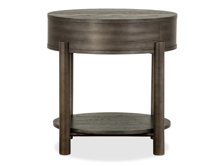 Hadleigh Black Coffee Bean Round End Table - T5711-05