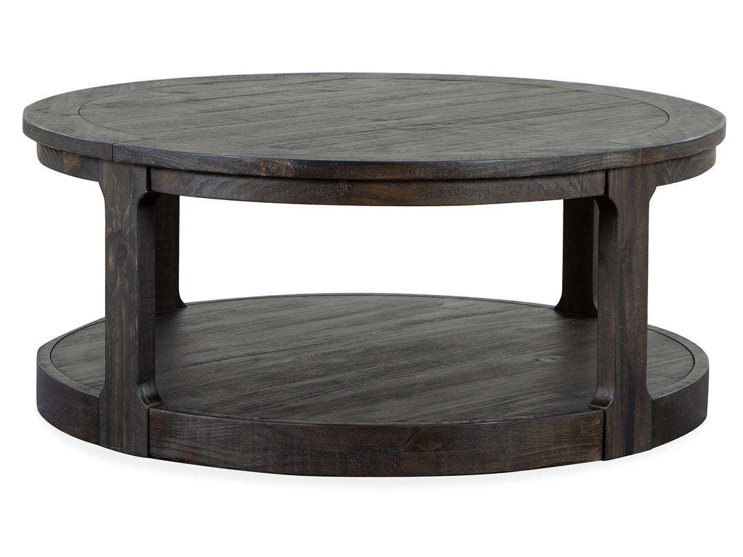 Boswell Peppercorn Round Cocktail Table With Casters - T5263-45