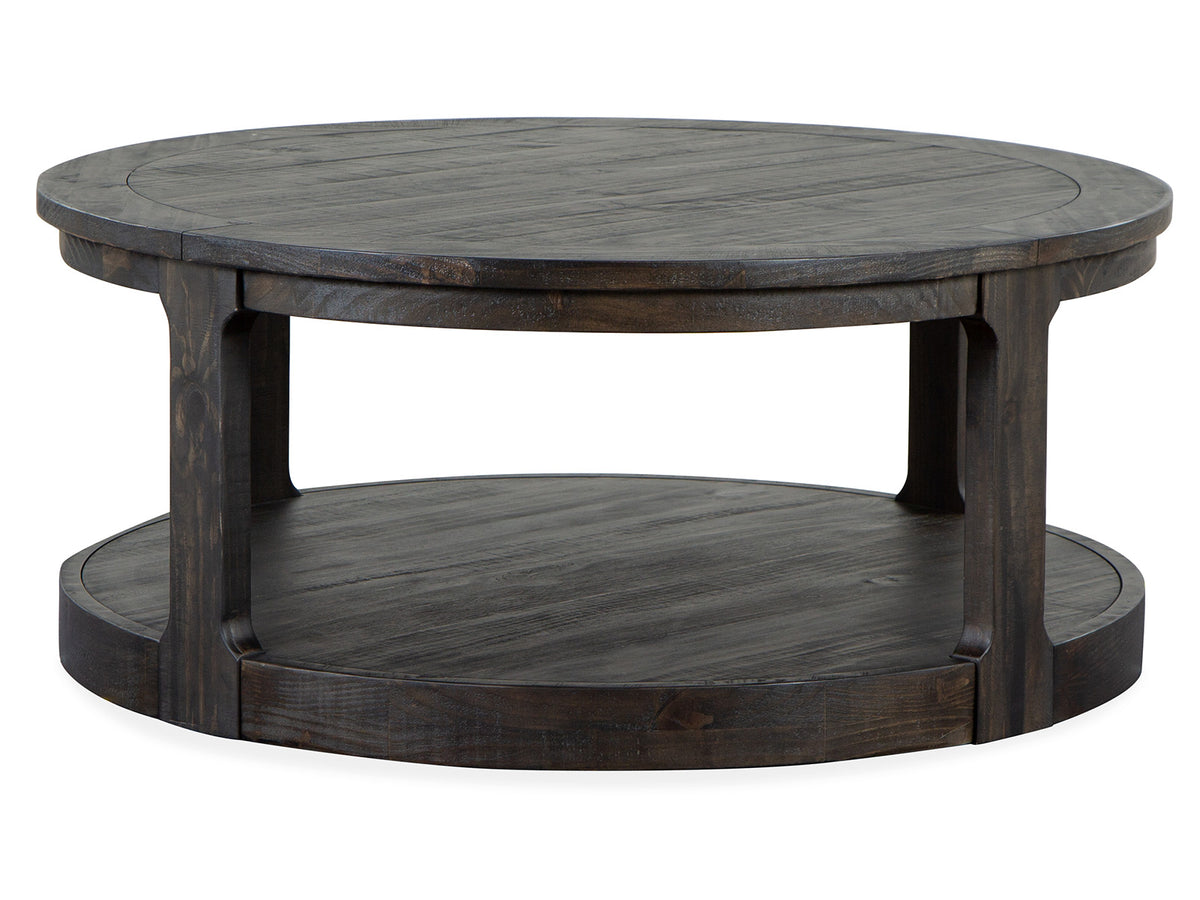 Boswell Peppercorn Round Cocktail Table With Casters - T5263-45