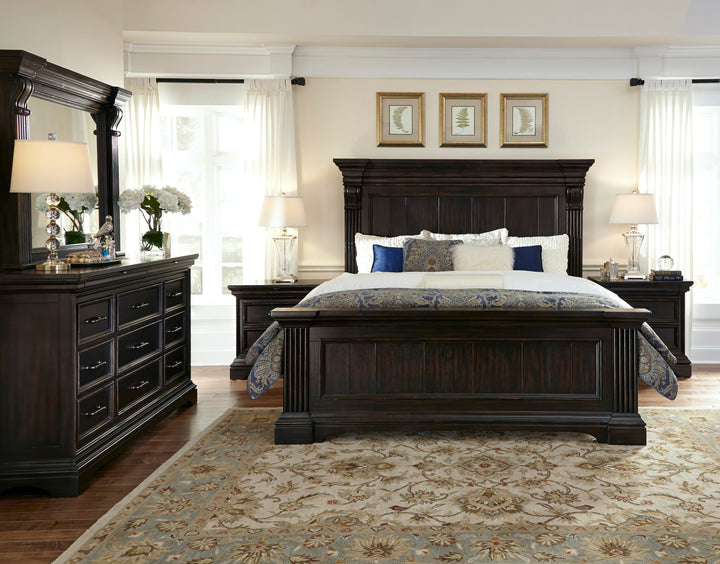 Caldwell Smoked Molasses King Panel Bed - P012-BR-K3