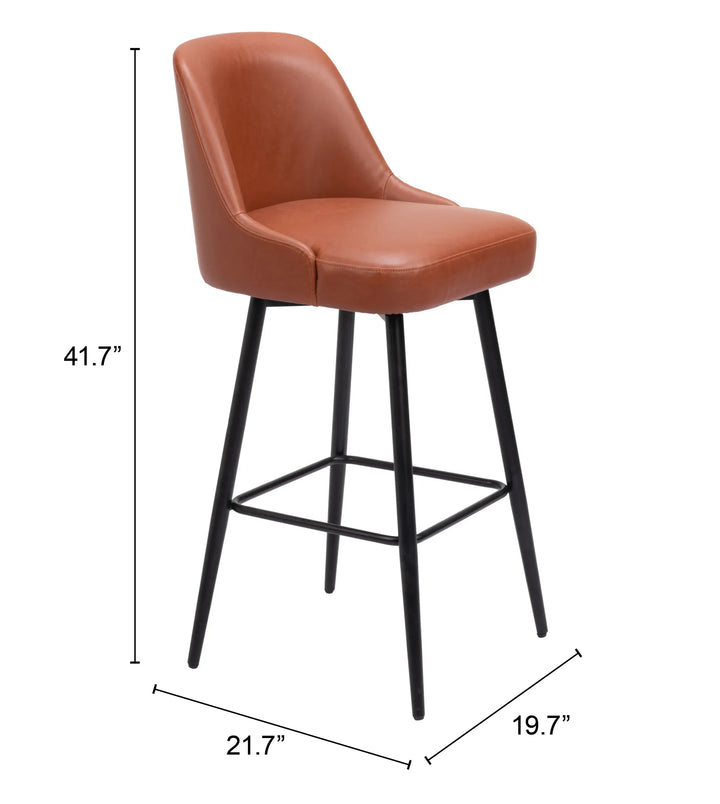 Keppel Swivel Barstool Brown - AmericanHomeFurniture