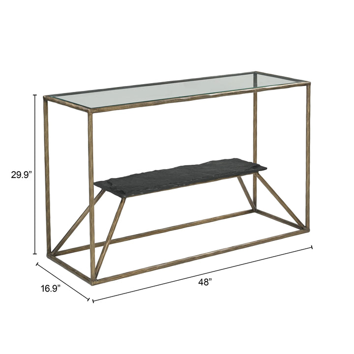 Ranol Console Table Brass - AmericanHomeFurniture
