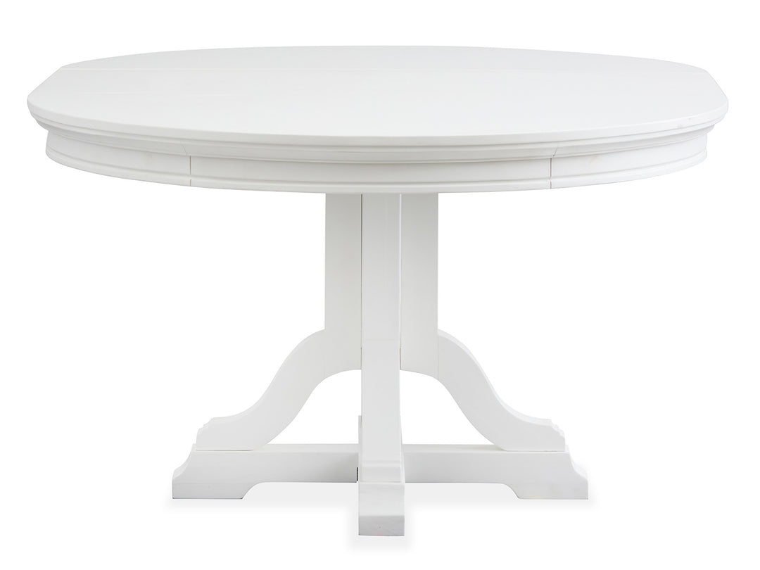 Charleston White Dove White Extendable 48" Round Dining Table - D5611-22WH