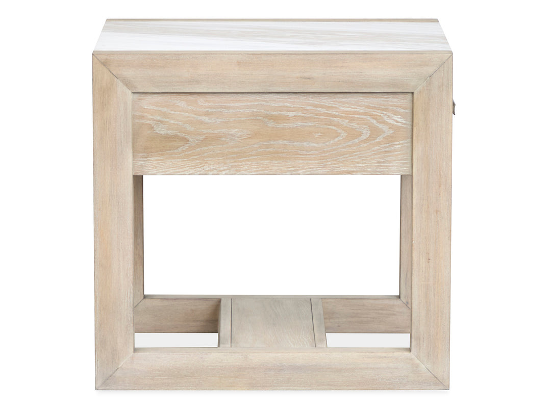 Preston Gallery Buff And Antique Silver Rectangular End Table - T5941-03