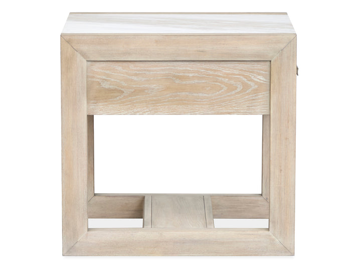 Preston Gallery Buff And Antique Silver Rectangular End Table - T5941-03