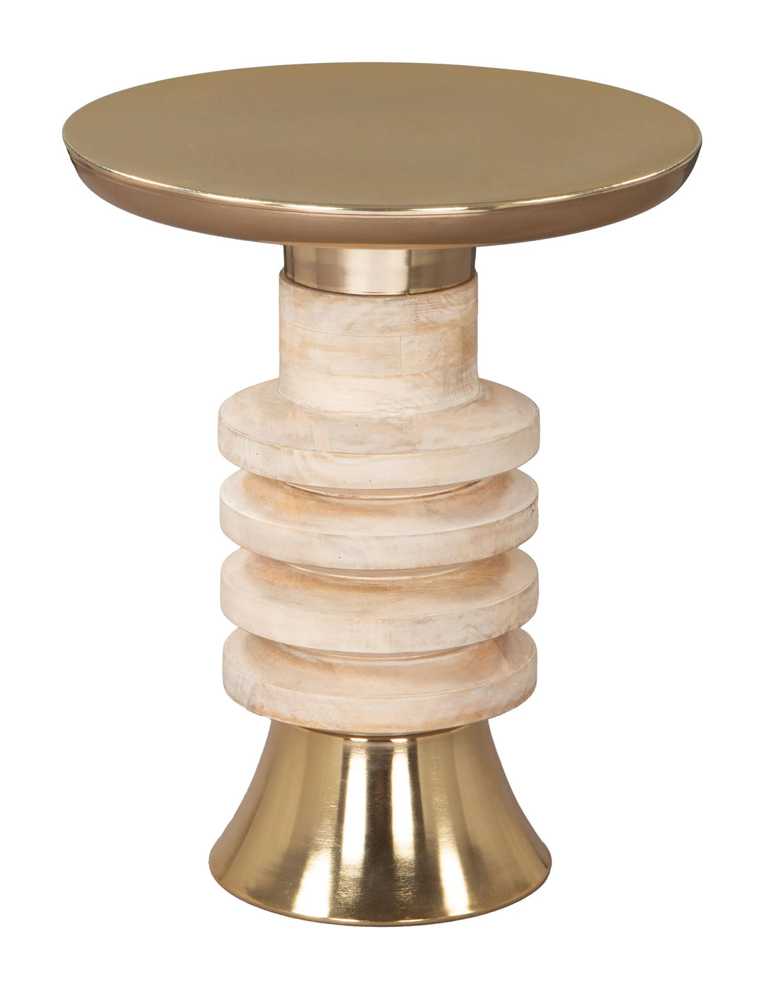 Ringar Side Table Gold & Natural - AmericanHomeFurniture