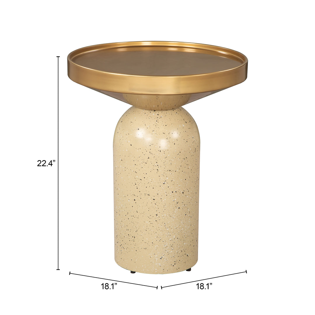 Cendre Side Table Gold & Beige - 110145