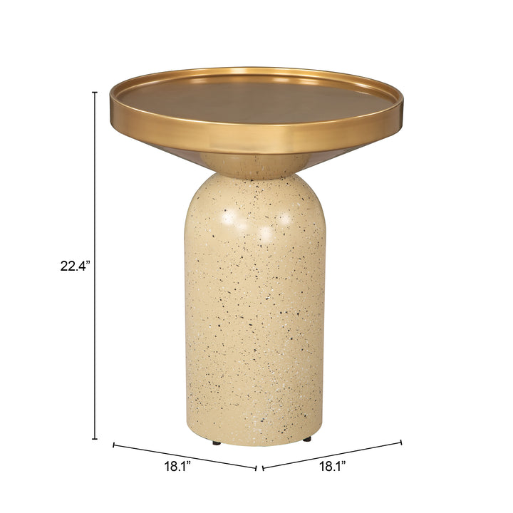 Cendre Side Table Gold & Beige - 110145