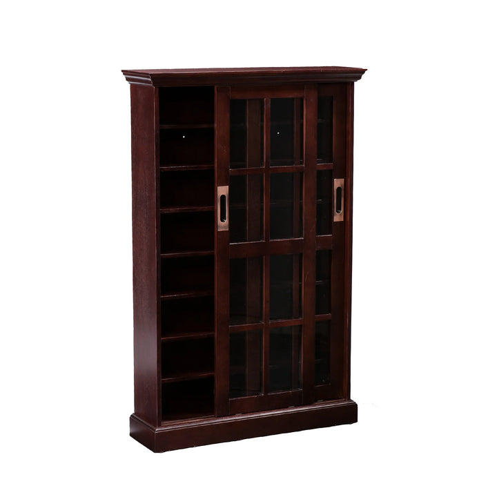Media Cabinet w/ Sliding Doors - Espresso - AmericanHomeFurniture