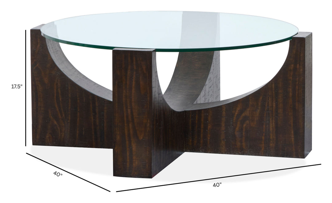 Beckham Rustic Tavern Round Cocktail Table With Casters - T6336-45