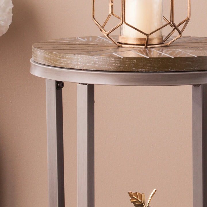 Konya Urban Industrial Round End Table - AmericanHomeFurniture