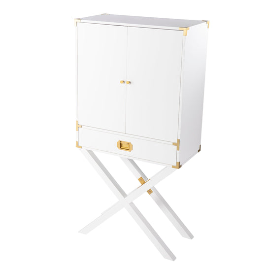 SEI Furniture Campaign Tall Bar Cabinet w/ Storage BAR + BAR CARTS